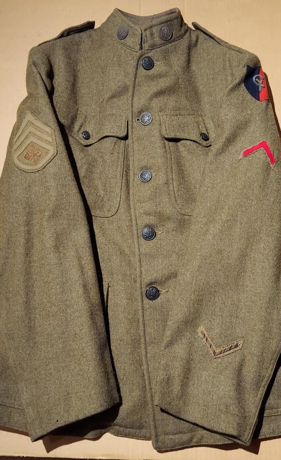 Original WWI U.S. Army Tunic Jacket - 38th Infantry Division Patch (Cyclone)