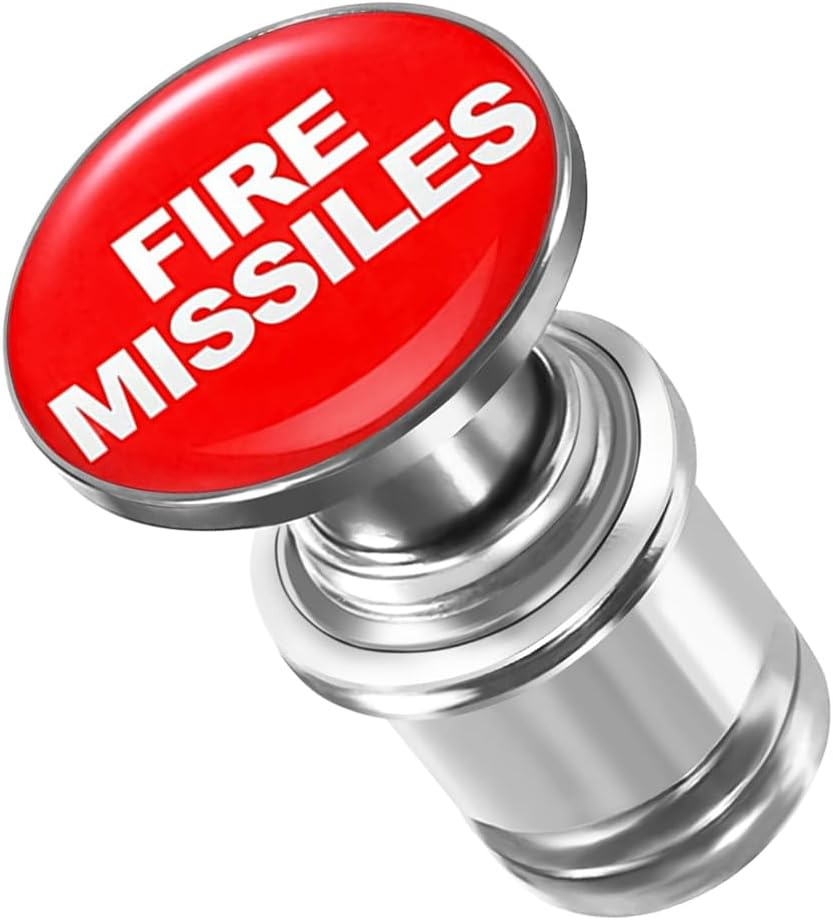 Fire Missiles Button Car Cigarette Lighter Plug, Aluminum Alloy Push Button Ciga