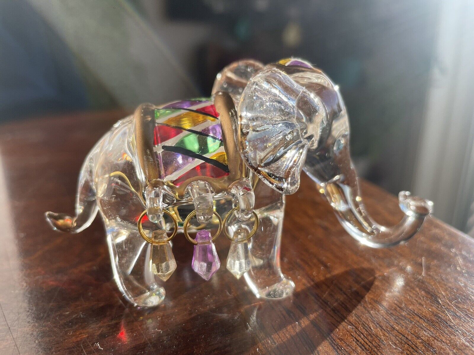 Hand Blown Hand Painted GLASS ELEPHANT Made In China