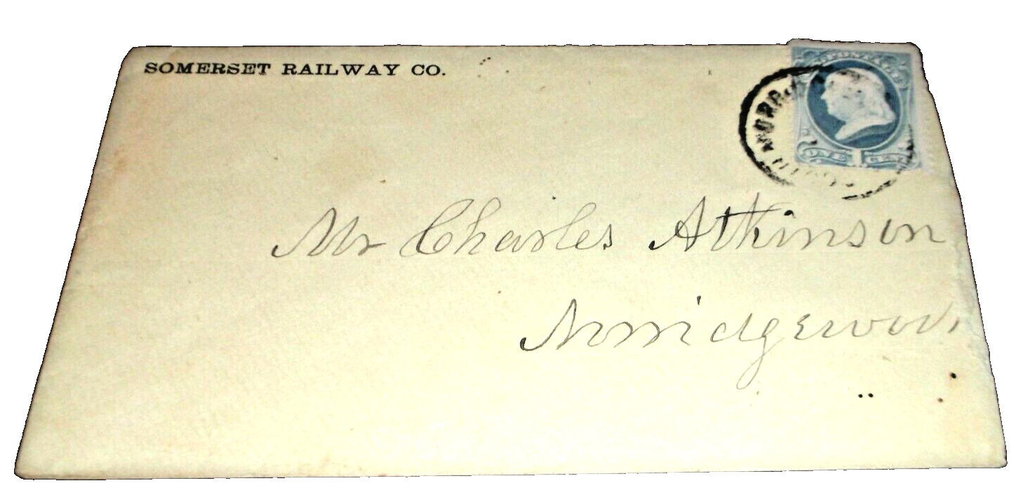 1870\'s SOMERSET RAILWAY LATER MAINE CENTRAL MEC COMPANY ENVELOPE 