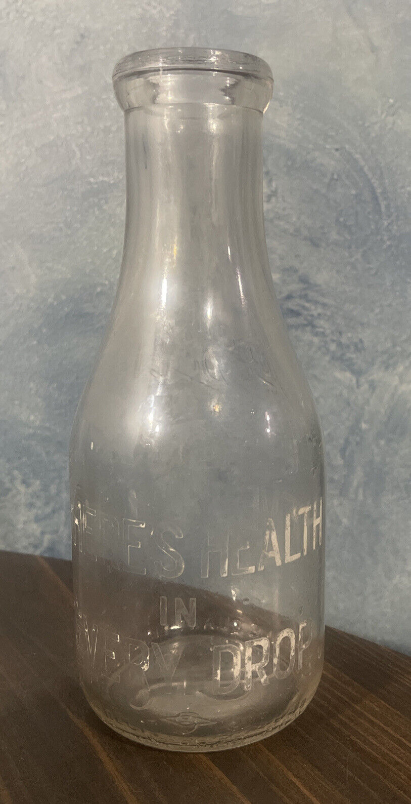 Vintage Quart Milk Bottle LEVENGOODS DAIRIES Embossed Round Registered BB 48