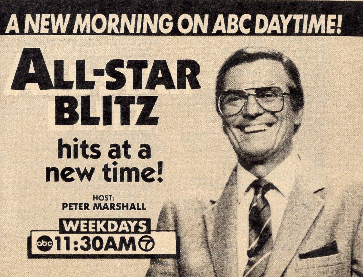 1985 ABC TV AD~ALL STAR BLITZ HOST PETER MARSHALL~GAME SHOW