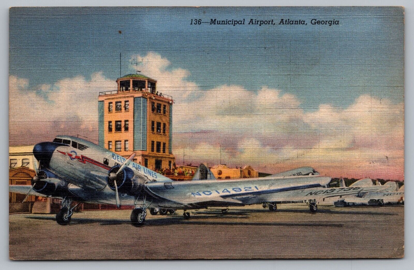 Municipal Airport Atlanta Georgia Delta Air Lines Airplane 1943 Buy War Bonds
