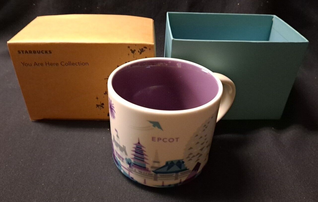 Disney Parks Starbucks You Are Here Collection Epcot Mug Purple