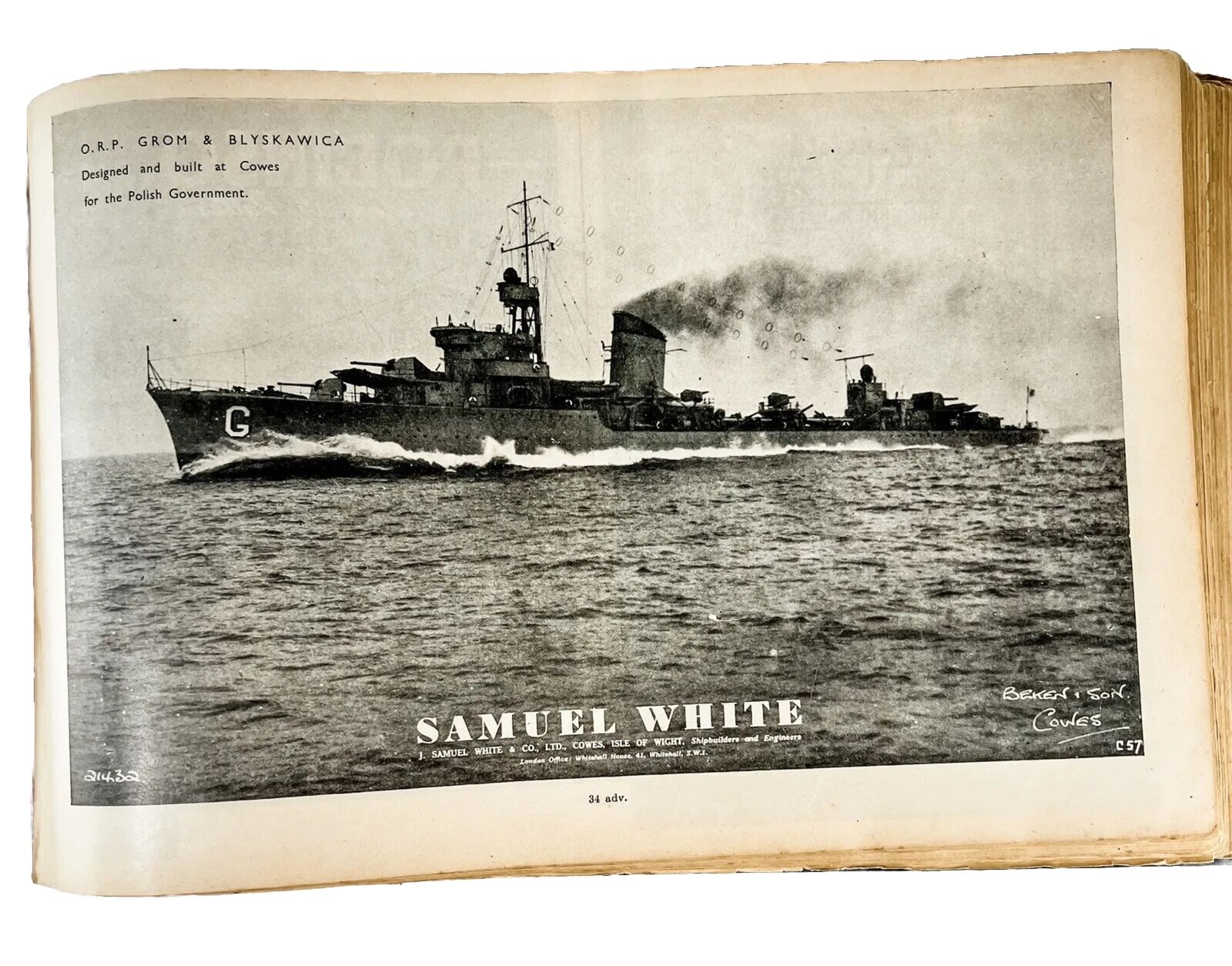 Vintage 1943-44 Macmillan Jane’s Fighting Ships Book WWII Militaria Warships
