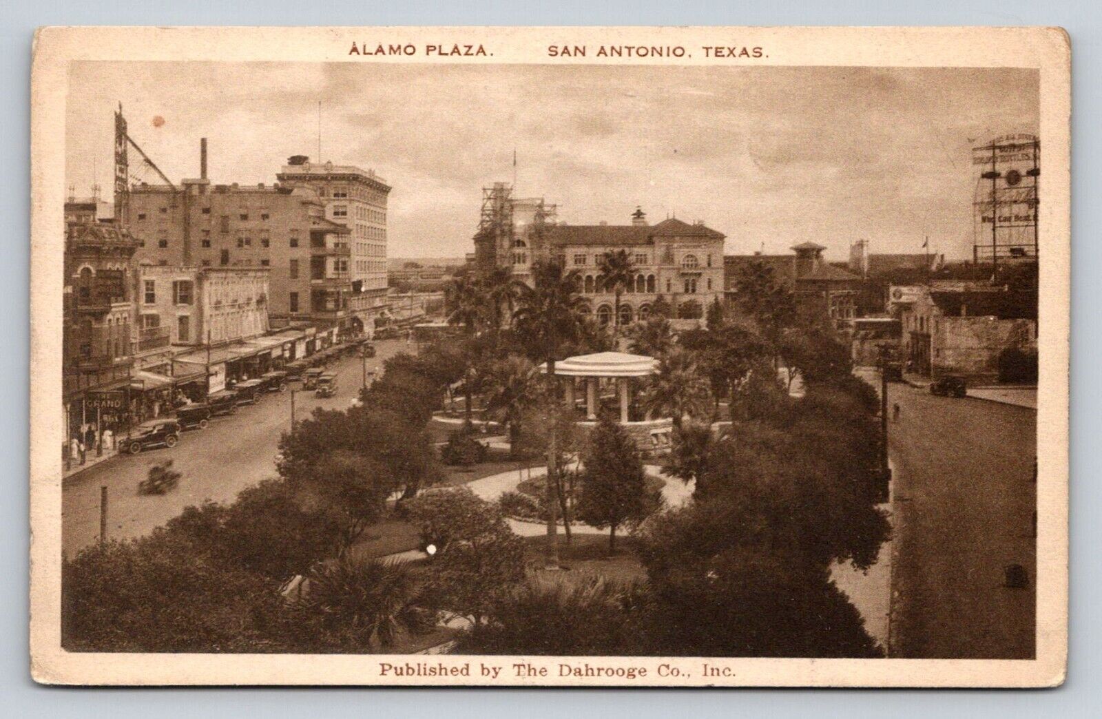 c1920 Aerial View Street Alamo Plaza Dahrooge Albertype San Antonio Texas P736