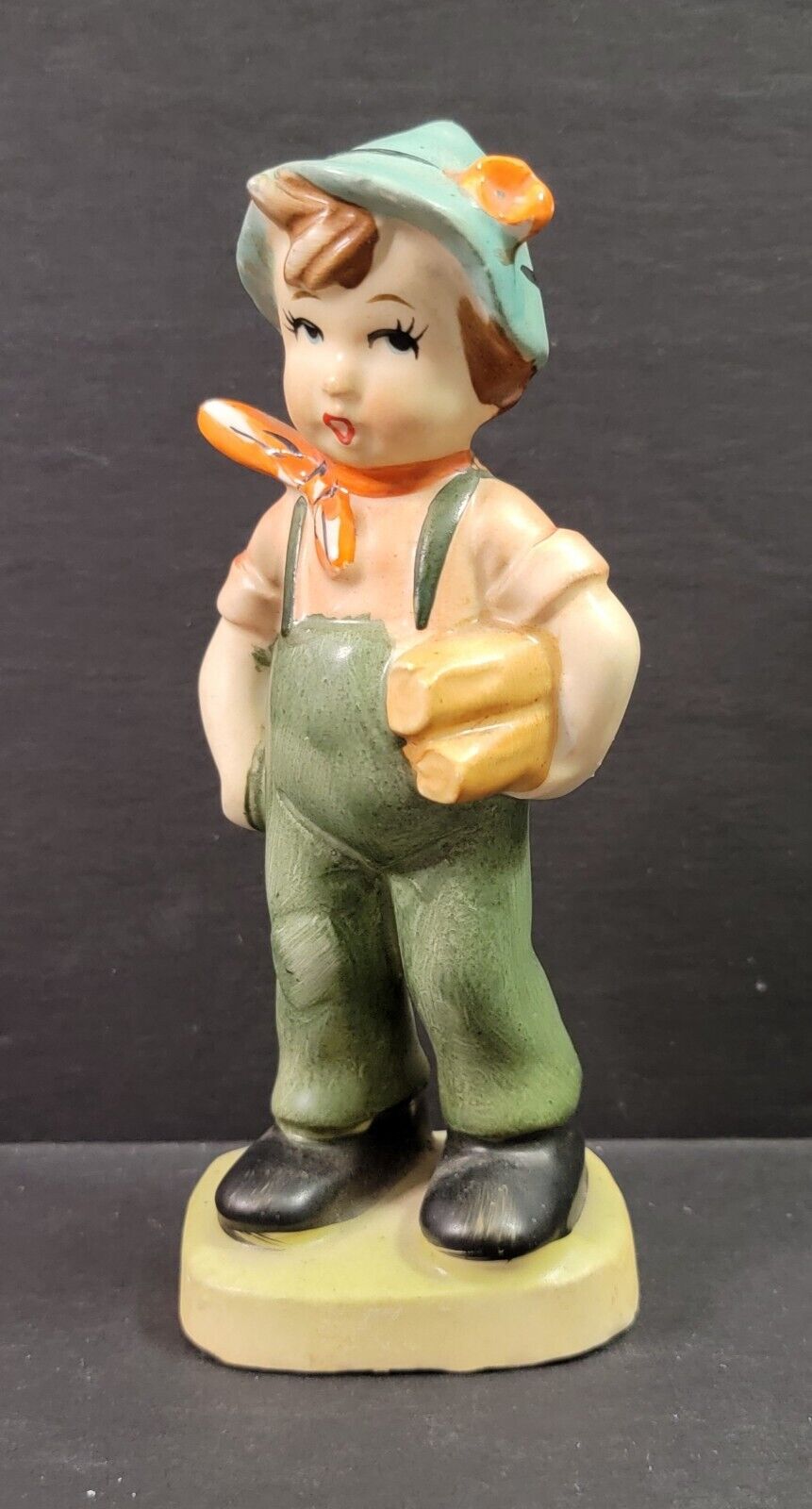 Vintage Wales Made In Japan Hand Painted Boy w/Logs Figurine 6\
