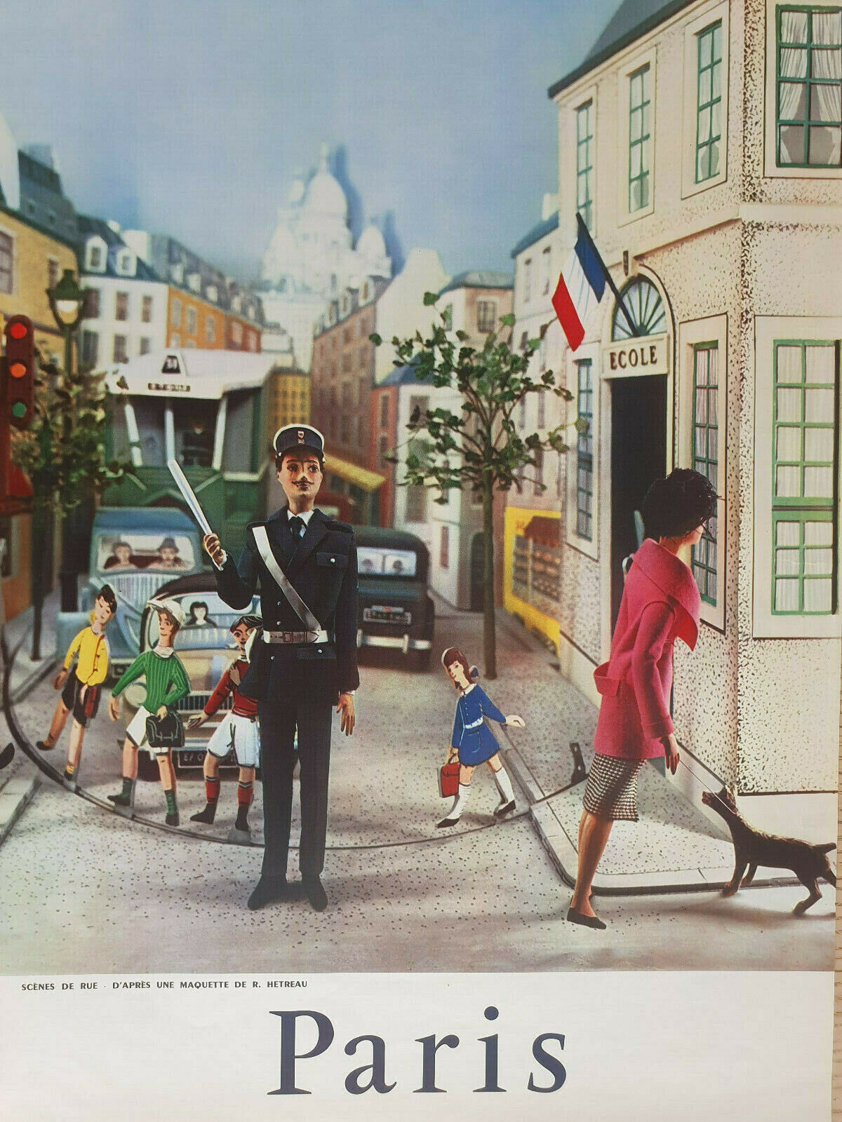 PARIS - STREET VIEW - R.HETREAU - ORIGINAL POSTER - POSTER - 1960