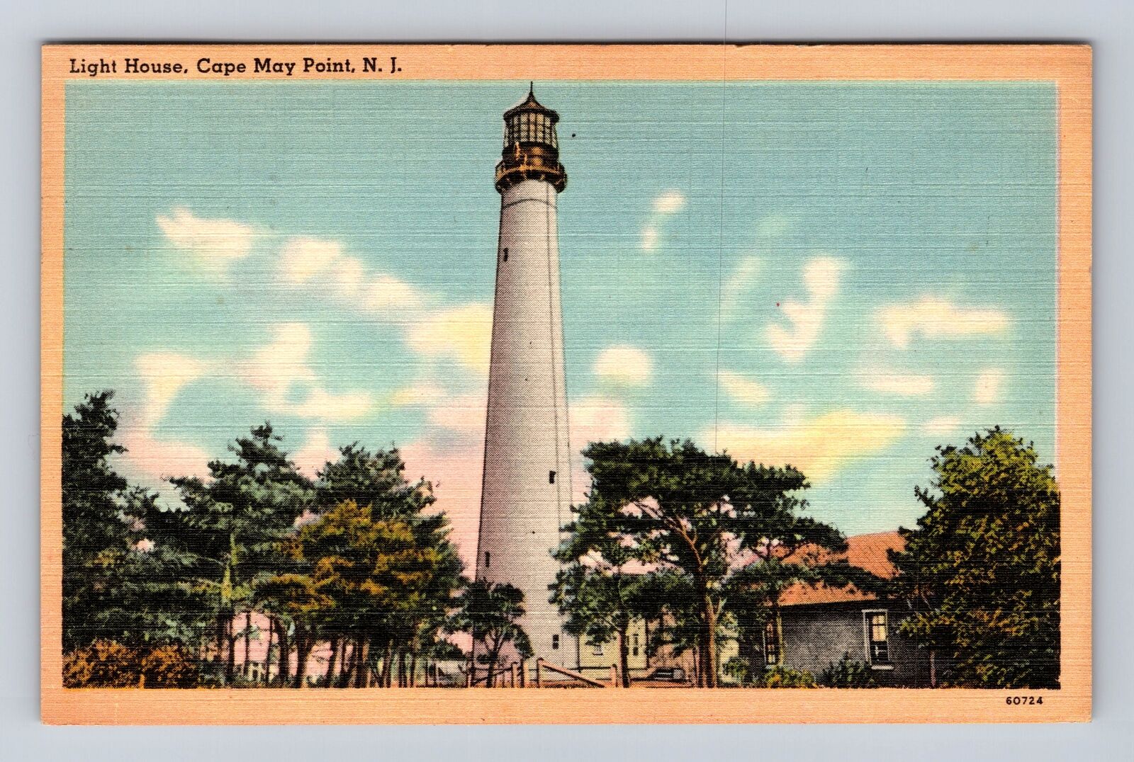 Cape May Point NJ-New Jersey, Cape May Point Light House, Vintage c1949 Postcard