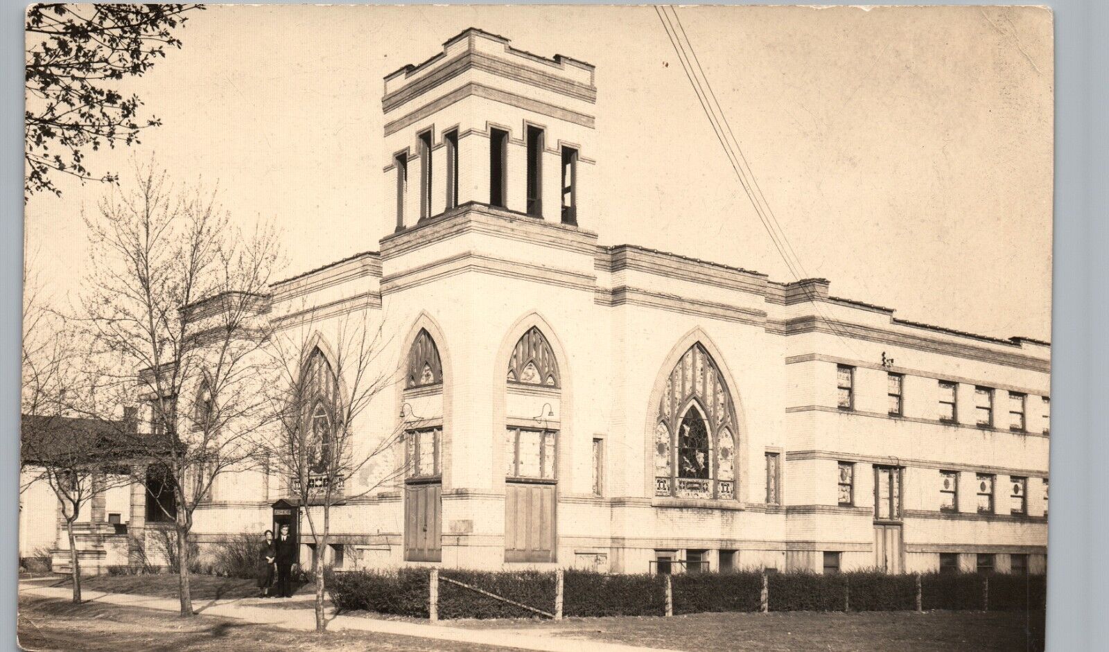 LINCOLN AVE METHODIST CHURCH real photo postcard SHADYSIDE OH c1910 rare rppc