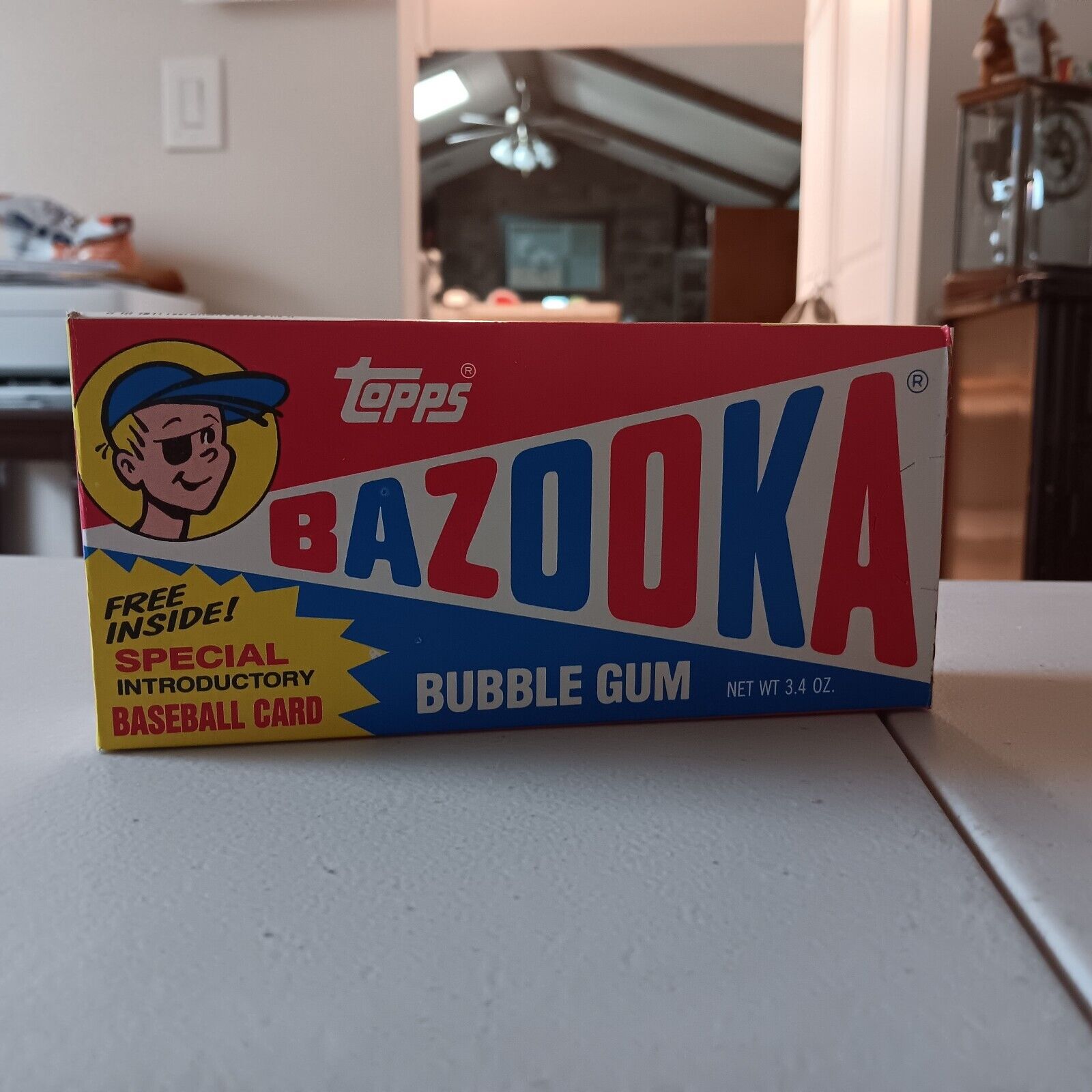 Original 1988 Bazooka Bubble Gum Unopened. FREE BASEBALL CARD INSIDE