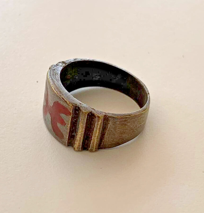 Vintage moroccan handmade ancient bronze ring rare