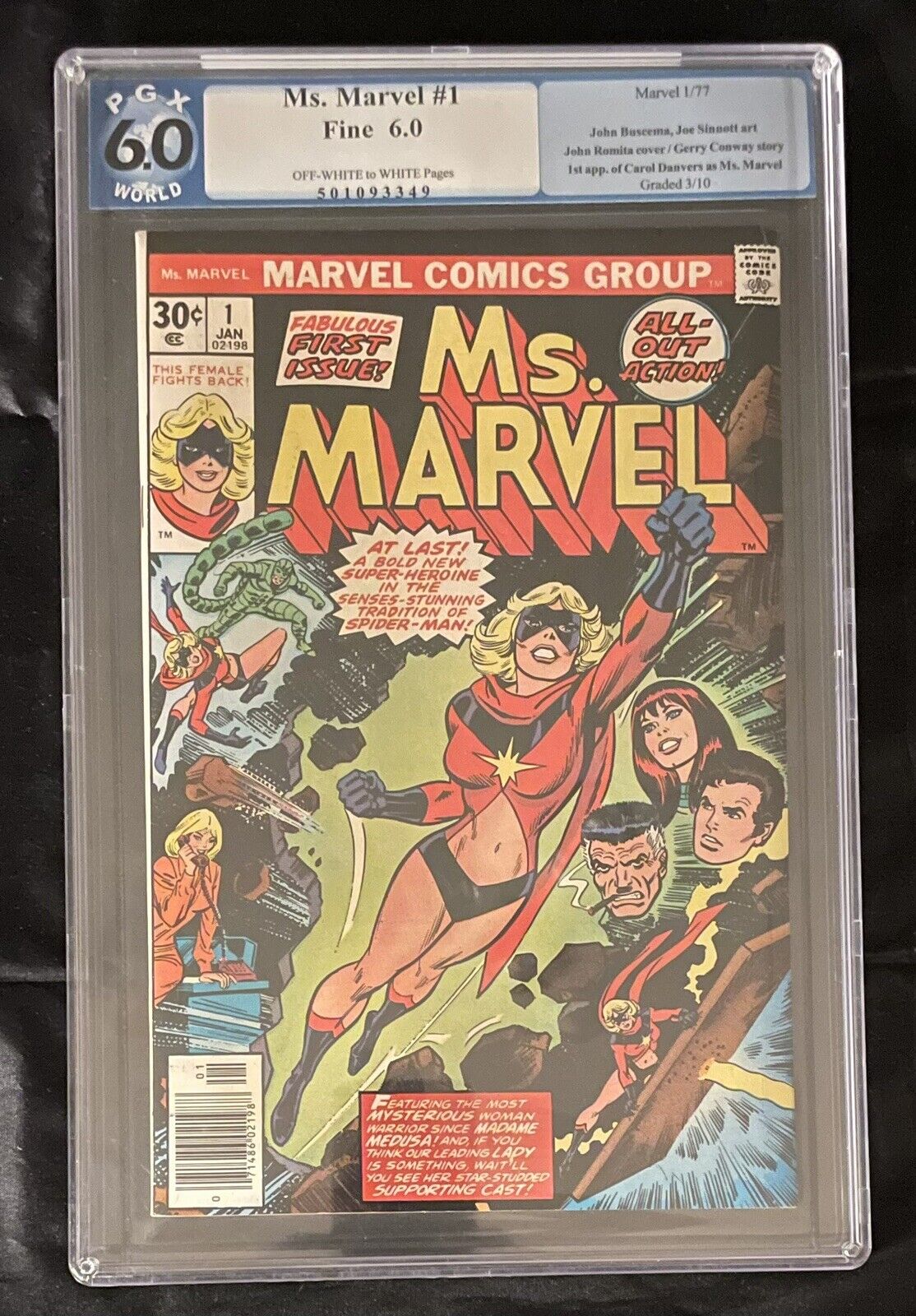 ‼️🔥‼️Ms. Marvel #1 PGX 6.0 Marvel 1977 1st Carol Danvers as Ms. Marvel.