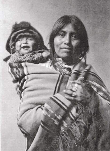 Photo of Jemez Pueblo mother with the laughing papoose Early 1900s 8.5x11