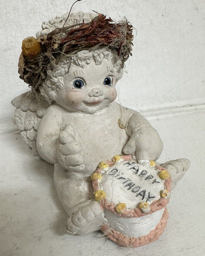 DREAMSICLES cherub angel happy birthday cake figurine Cast Art Kristin 94