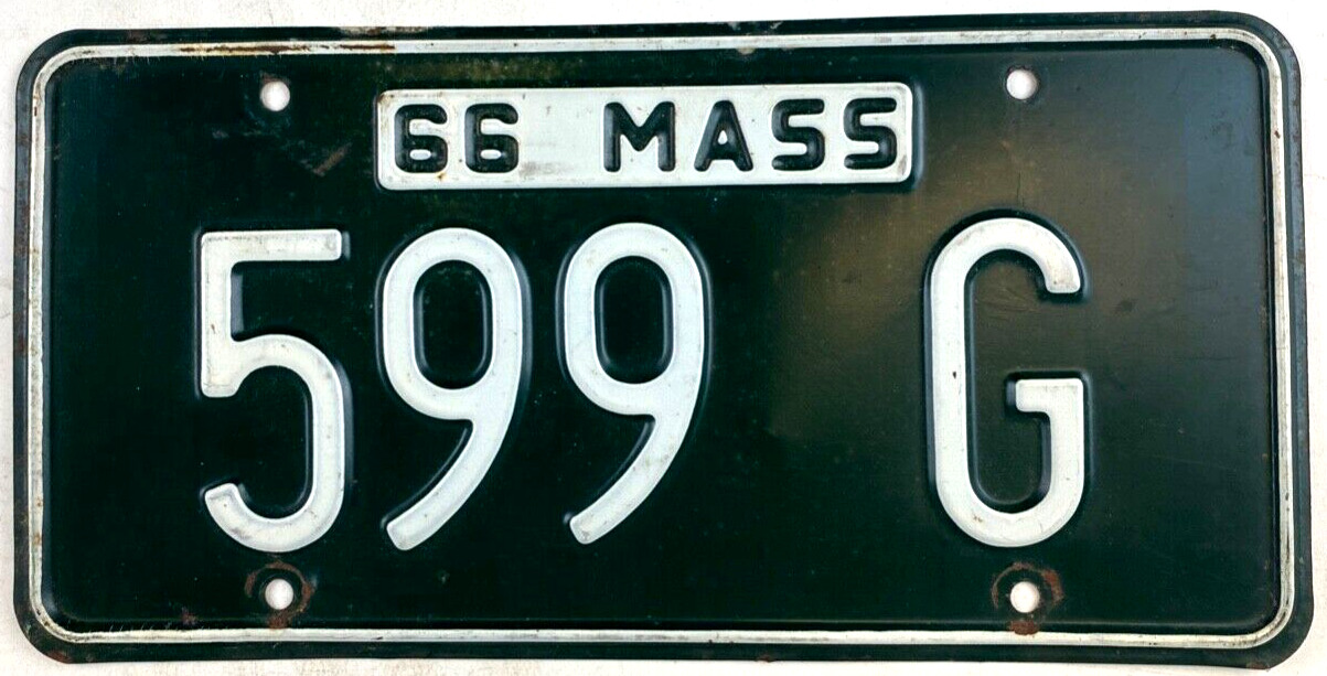 Vintage Massachusetts 1966 Auto License Plate Man Cave Wall Decor Collector