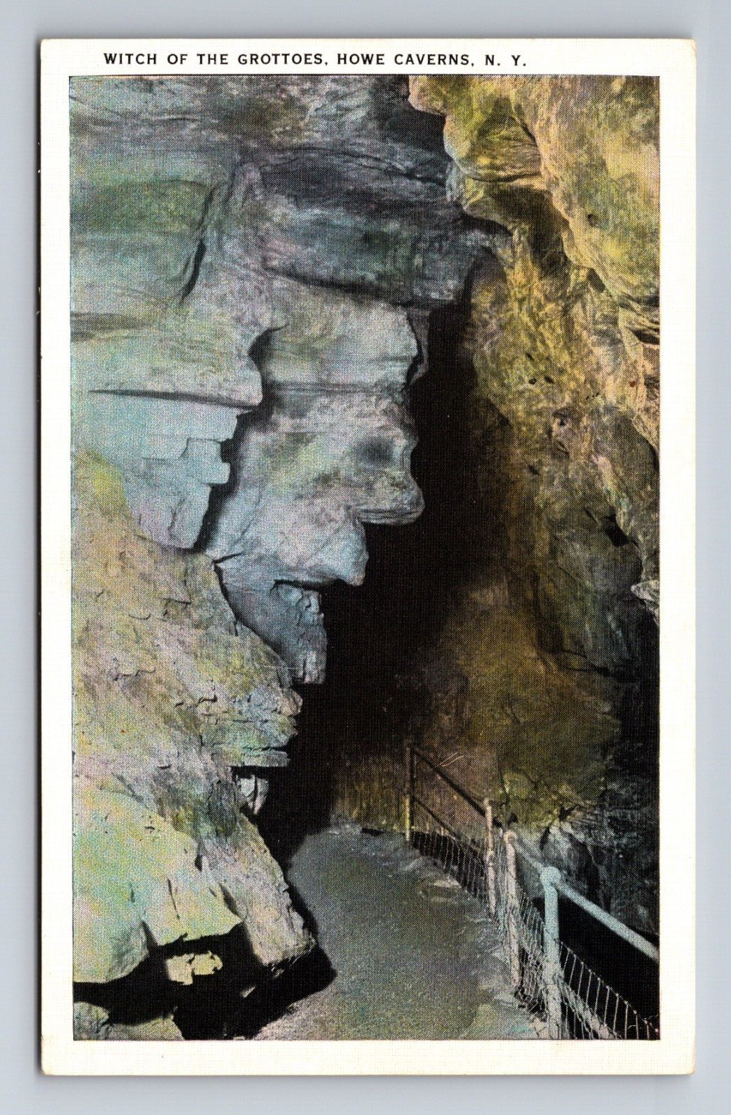 Witch of the Grottoes Rock Formations Howe Caverns NY Postcard