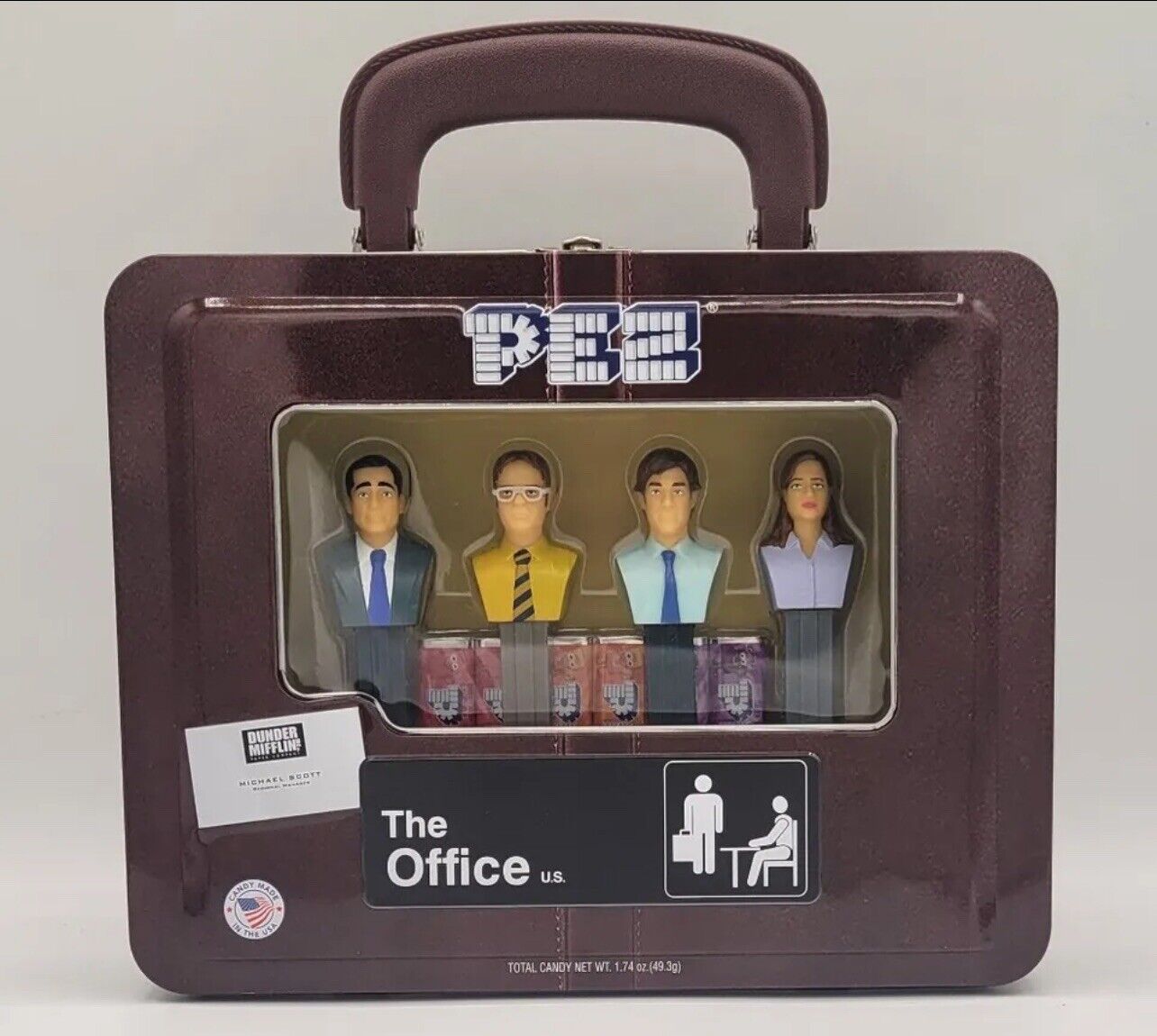 The Office PEZ Gift Tin Set NEW Michael Scott Dwight Jim & Pam
