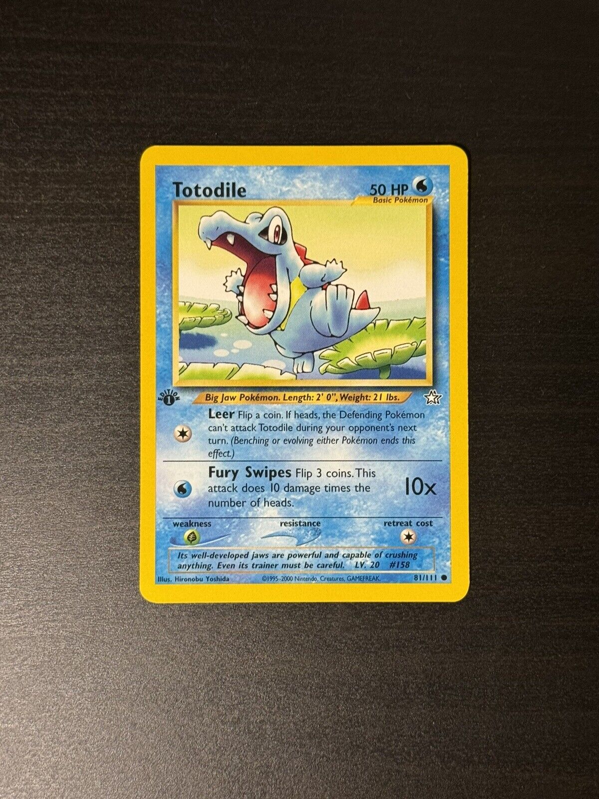 Pokemon Card Totodile Neo Genesis 1st Edition Common 81/111 Near Mint 