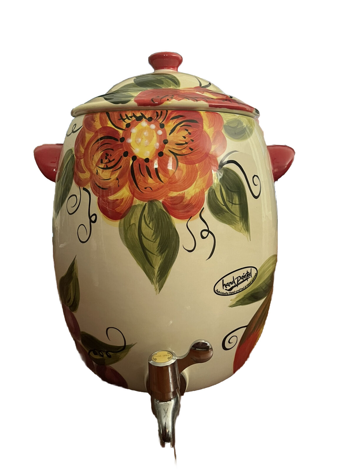 Tabletops Gallery Unlimited French Garden Hand Painted  Dispenser 9L