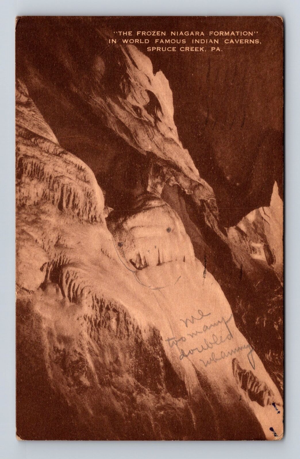 Spruce Creek PA- Pennsylvania World Famous Indian Caverns Vintage c1952 Postcard