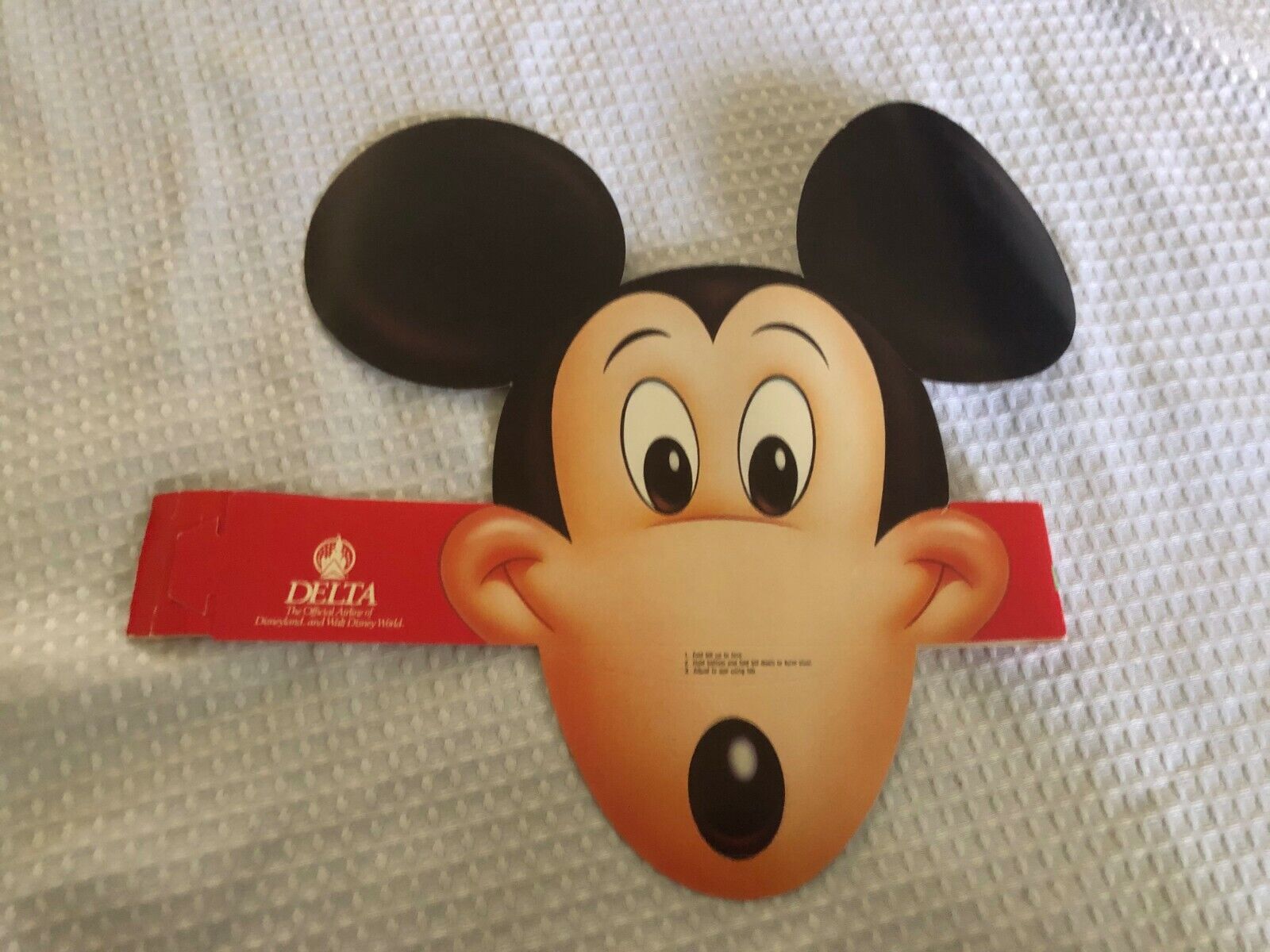 1988 FIRST ISSUE DELTA AIRLINES OFFICIAL DISNEY MICKEY MOUSE PROMO AWARD MASK