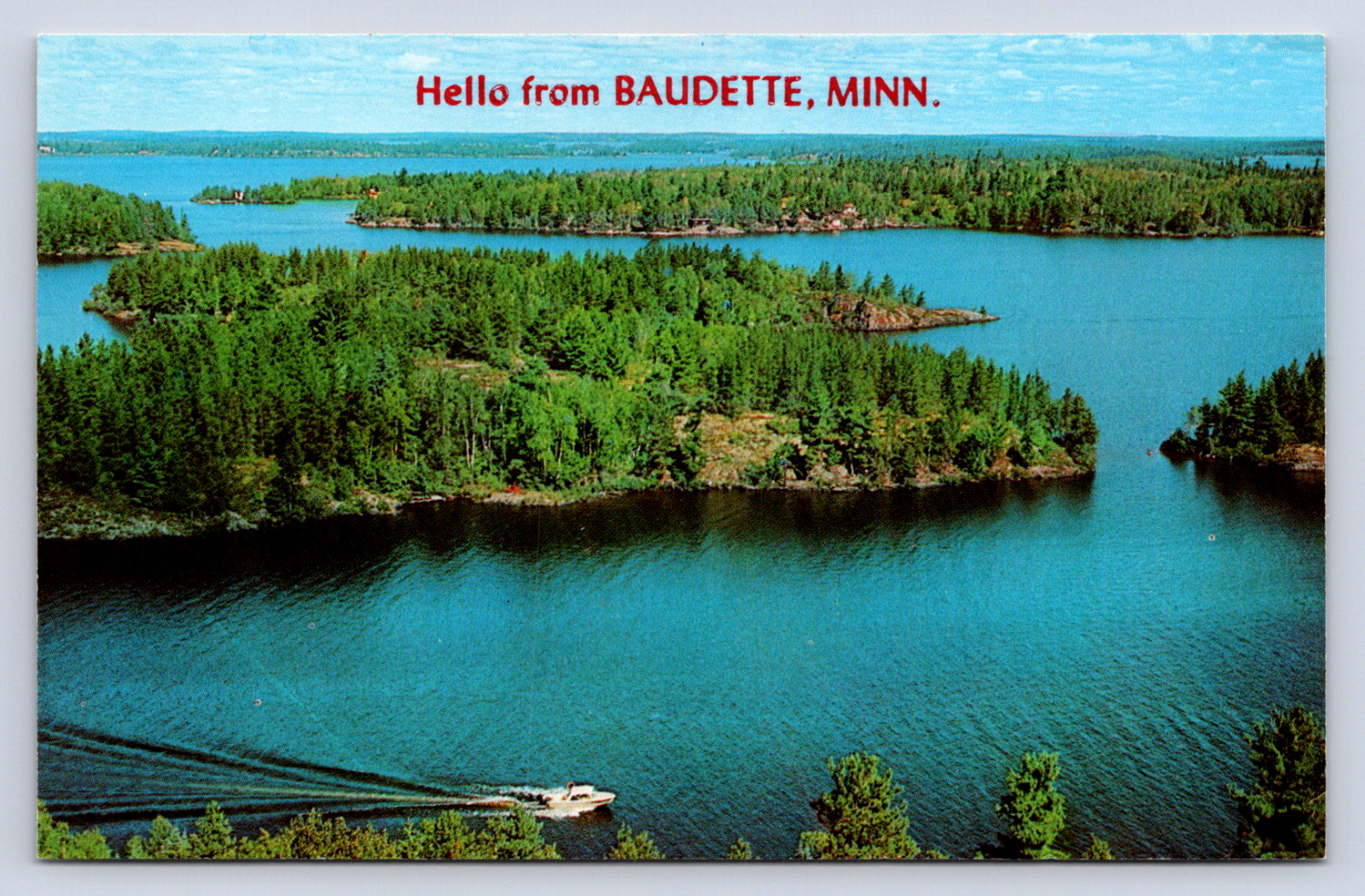Vintage Postcard Hello fron Baudette Minnesota