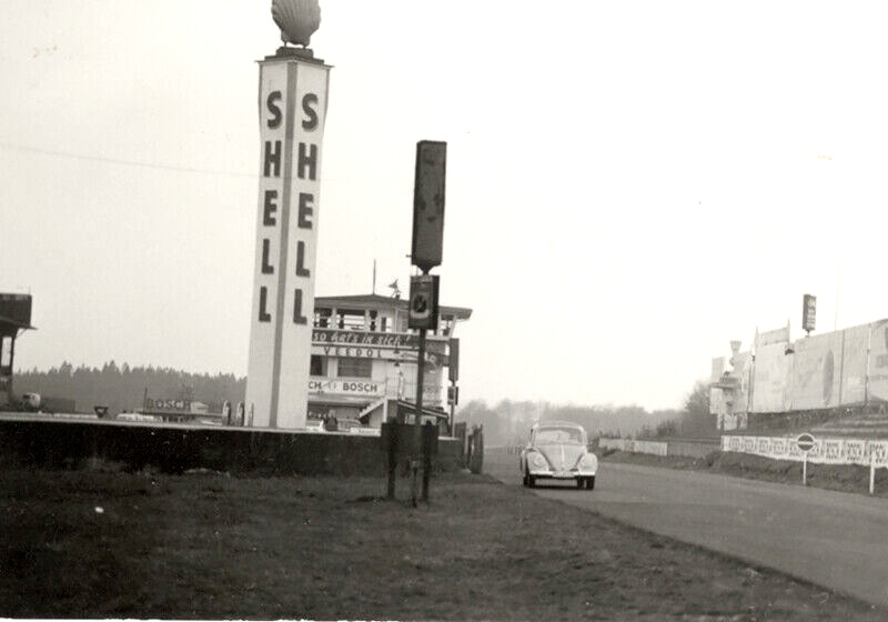 VW Beetle. Saloon car race, Nurburgring Germany, 1960. Original Photo G857