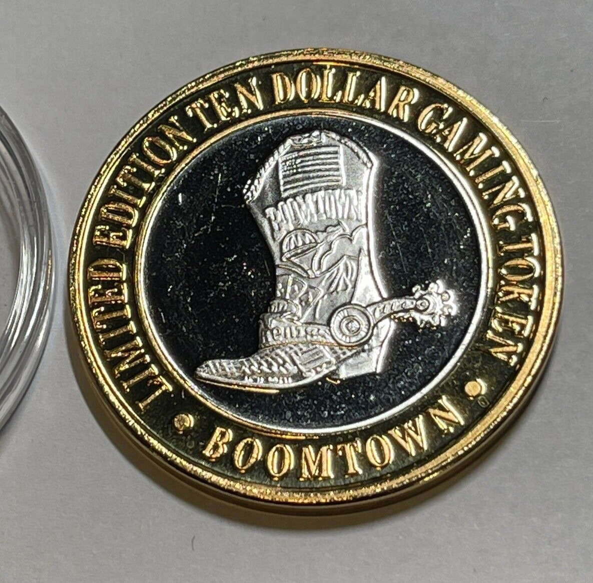 Boomtown Cowboy Boot Ten Dollar Silver Strike .999 Fine Silver Reno Casino