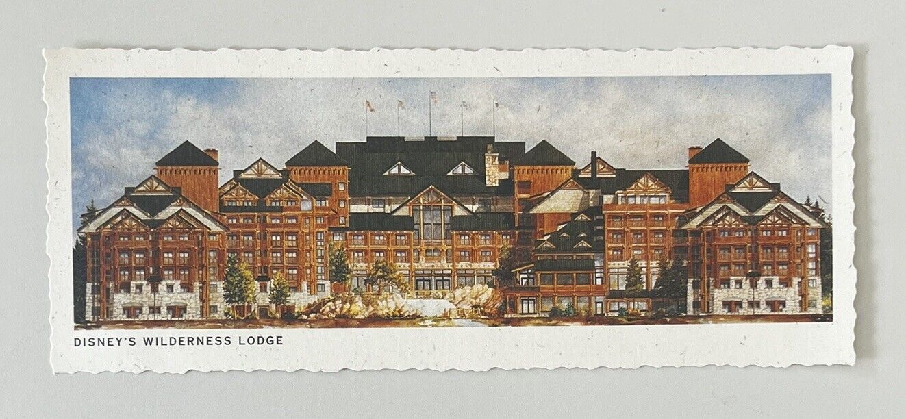 Vintage Walt Disney World Wilderness Lodge Resort Room Postcard 9” x 3.5”