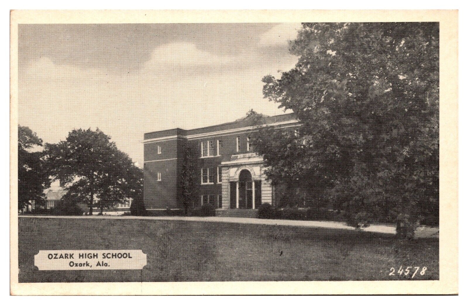 Vintage Ozark High School, Ozark, AL Postcard