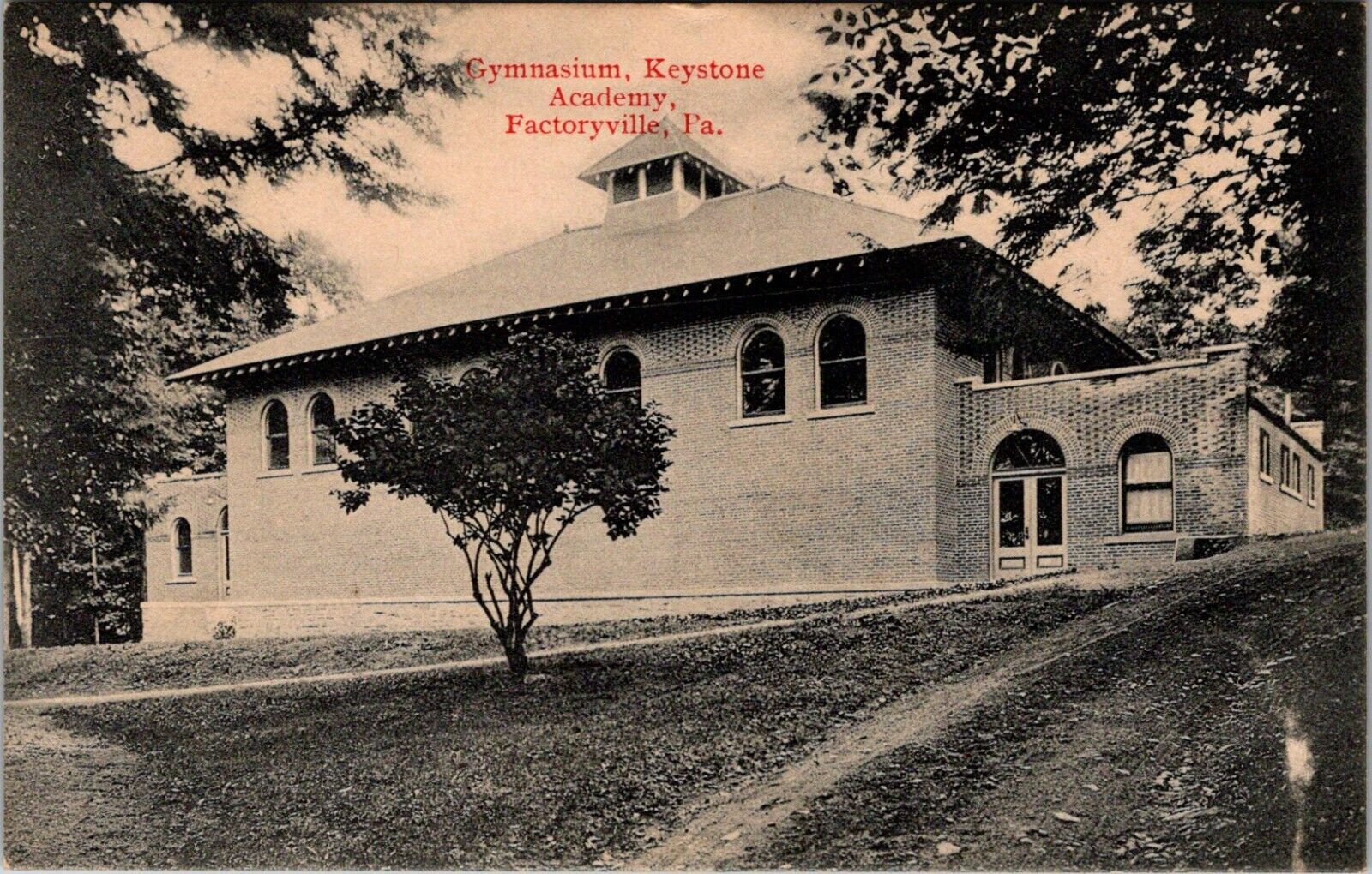 Postcard Factoryville PA Keystone Academy Gymnasium 1914