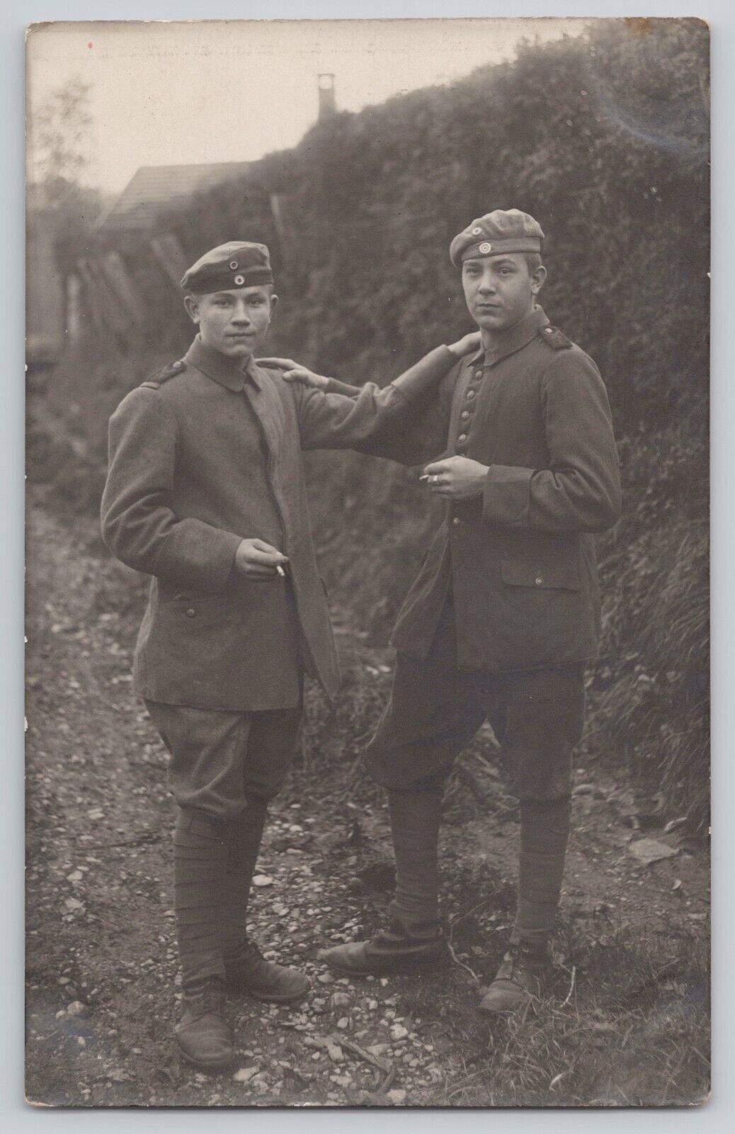 WWI RPPC Young Handsome Male German Soldiers Field Portrait Postcard