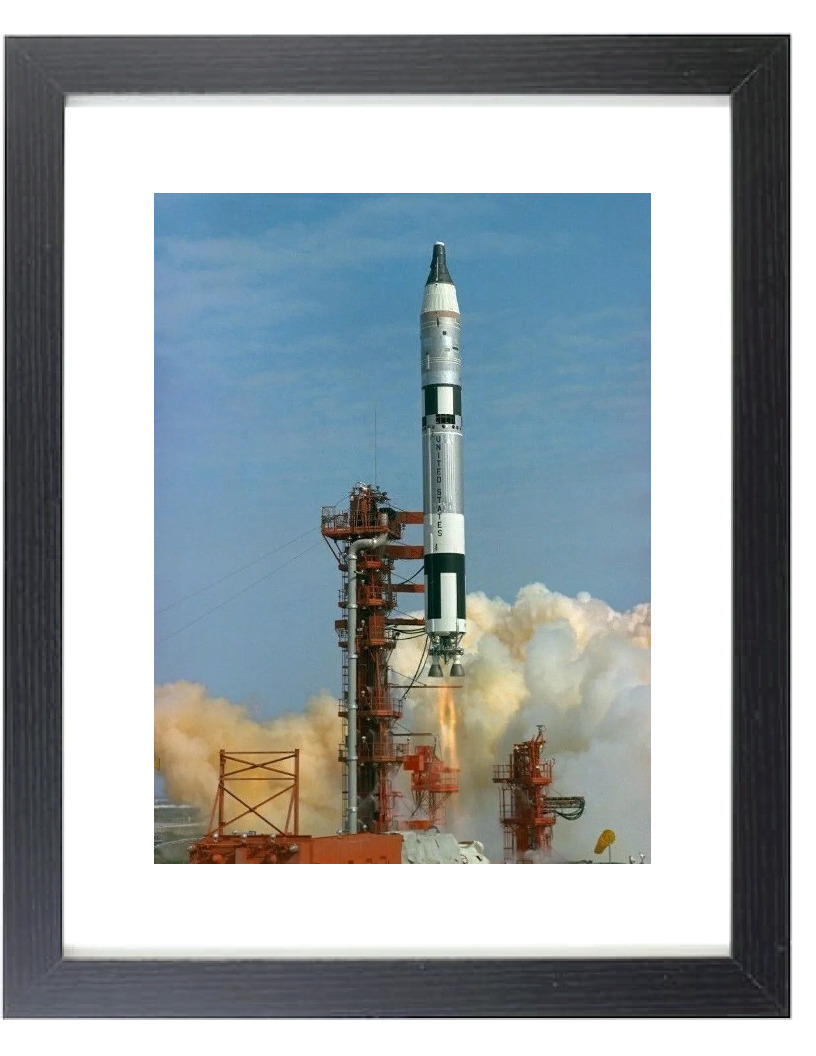 GEMINI 3 LAUNCH IN 1965 NASA Rocket Space Shuttle Framed & Matted Picture Photo