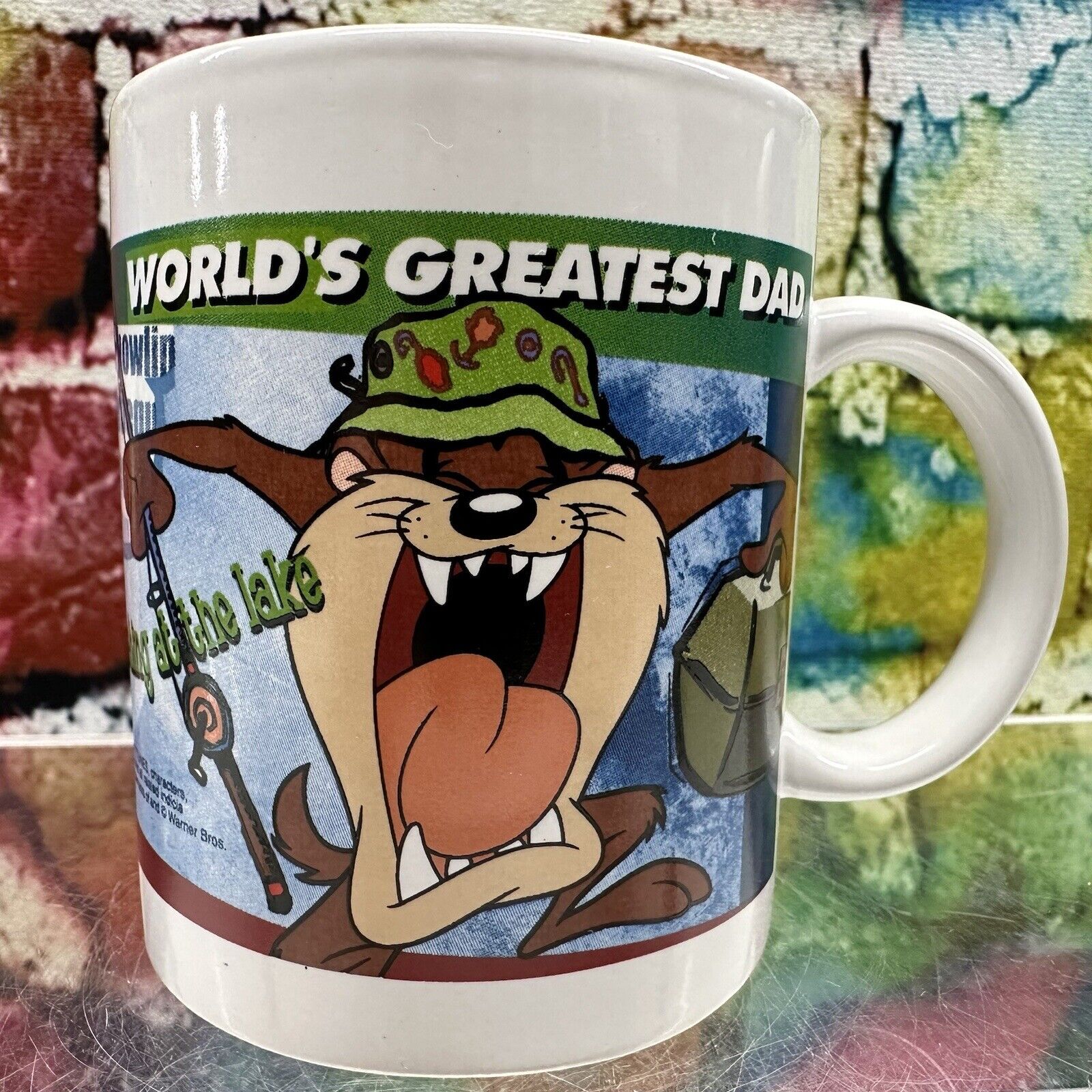 Tasmanian Devil WORLD\'S GREATEST DAD Coffee Mug Cup Fishing Golfing Father\'s Day