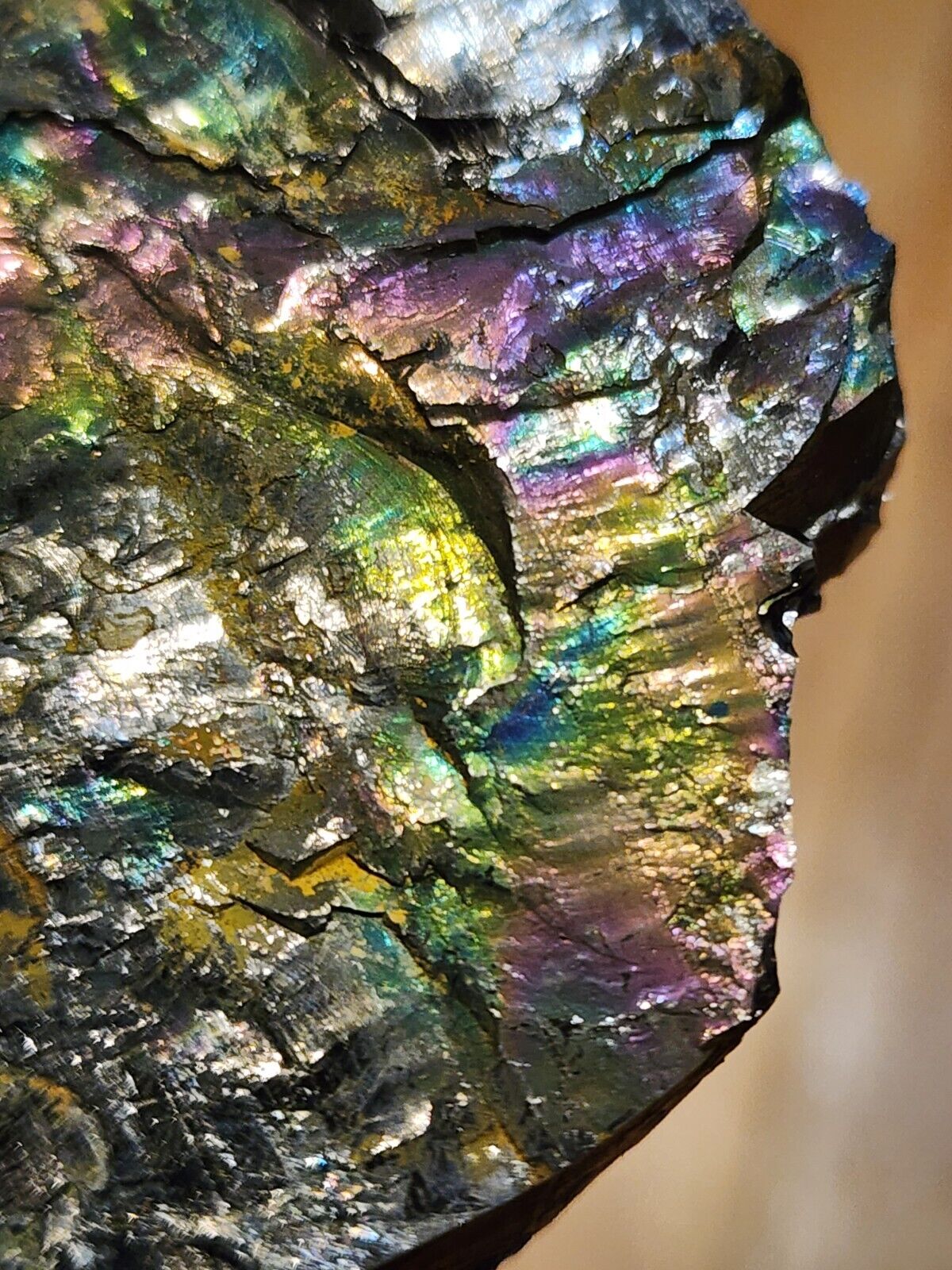 Iridescent PEACOCK COAL Rainbow Anthracite, Tresckow PA