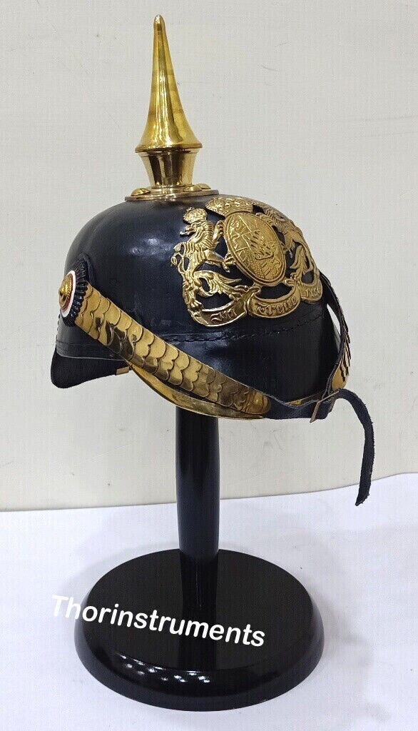 German Pickle hub Prussian Helmet,Kaiser Hat Armor Military Costumes HALLOWEEN