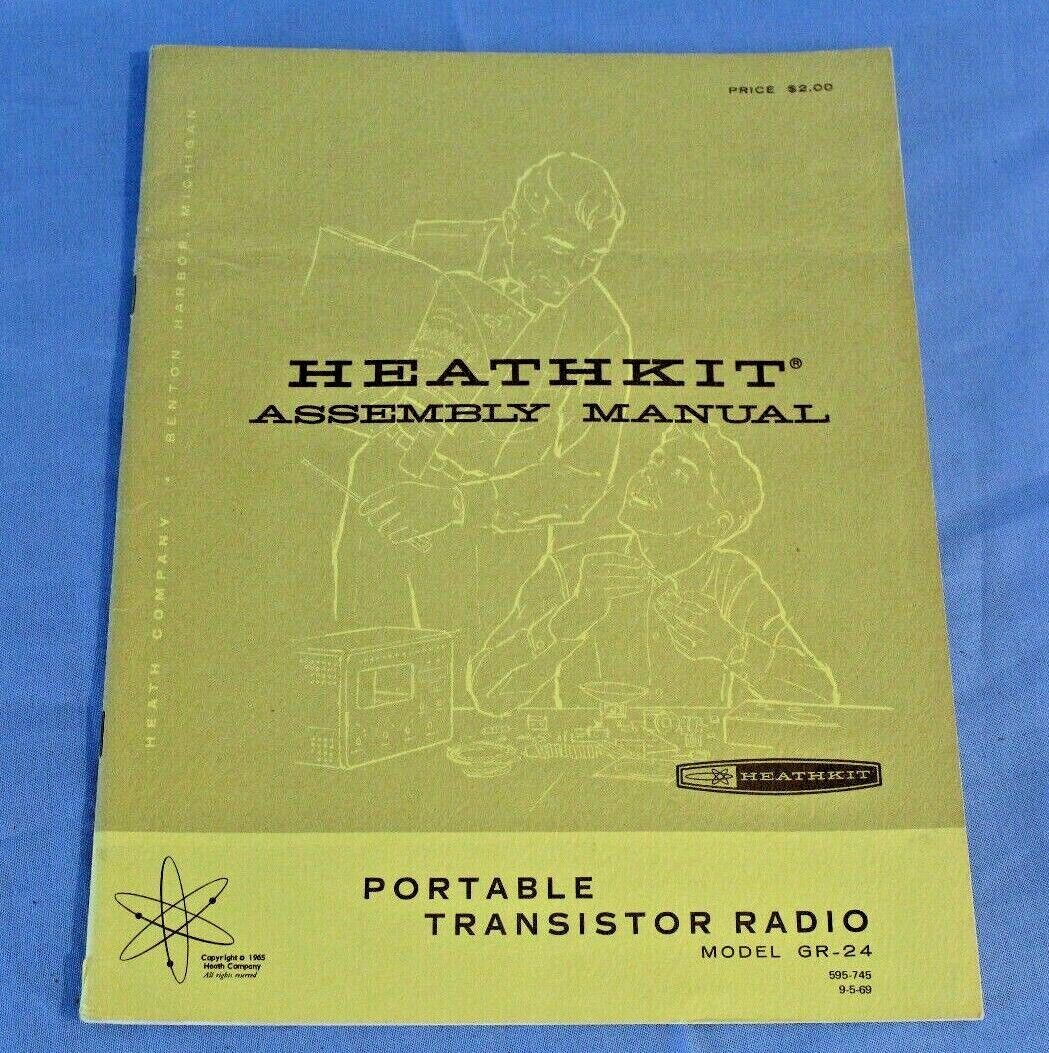 Heathkit Assembly Manual Portable AM Transistor Radio GR-24 - Original 1969