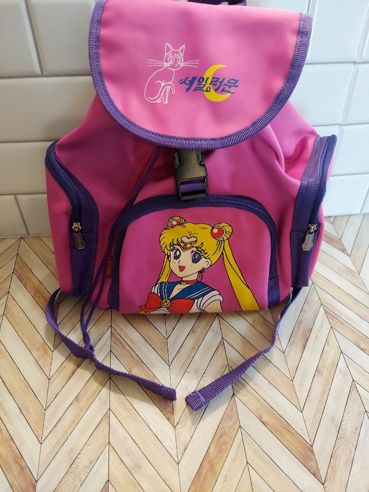 Sailor Moon Star Heart 1992 Vintage Backpack Made in Korea 14 x 13 x 4.5