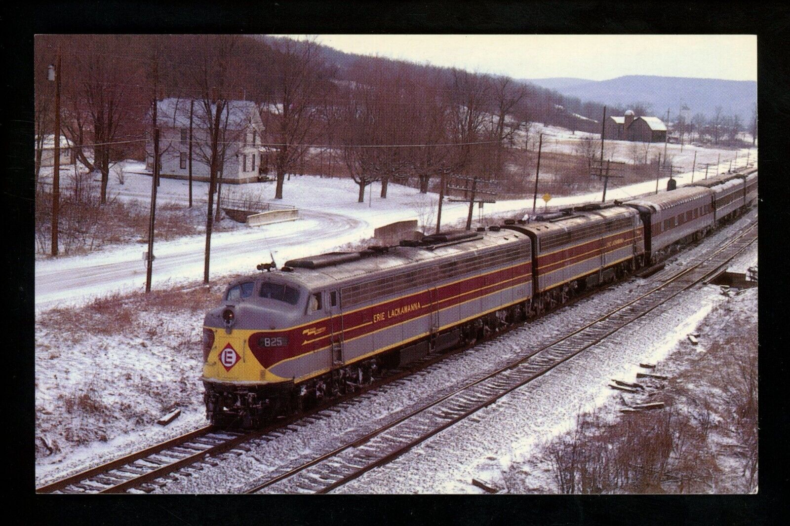 Train Railroad postcard Erie Lackawanna Rail #825 833 1978 Erwin New York MJ1417