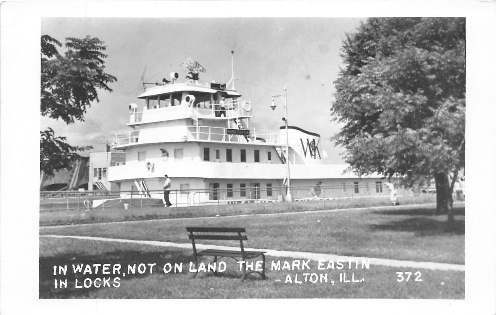 J61/ Alton Illinois RPPC Postcard c1950s Mark Eastin Steamer Locks 239