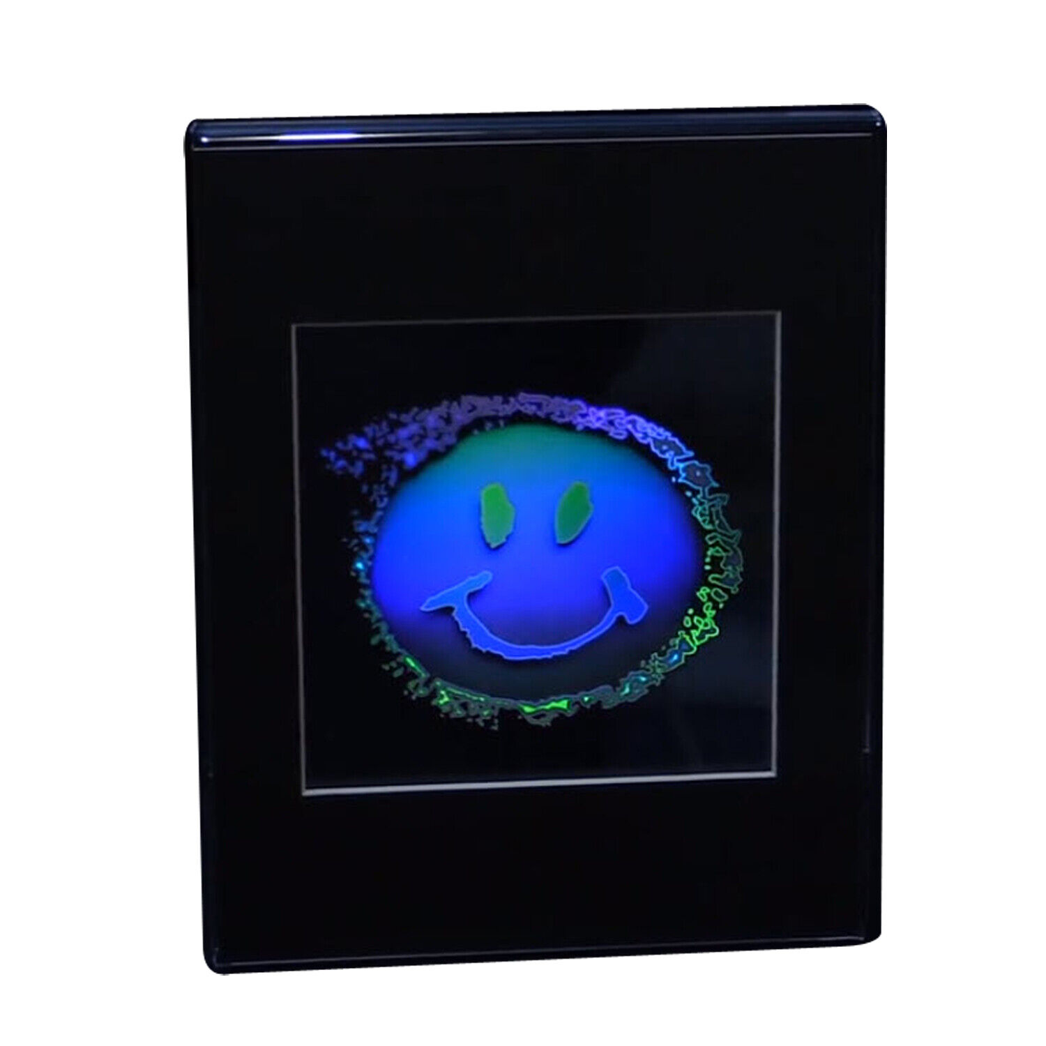 Smiley Face 2D/3D Collectible Hologram Picture - EMBOSSED - Desk Stand