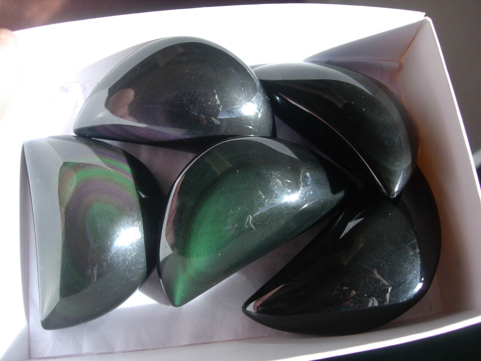 rainbow obsidian moons set of 5 315 gms eBay U.K. seller for over 20 years