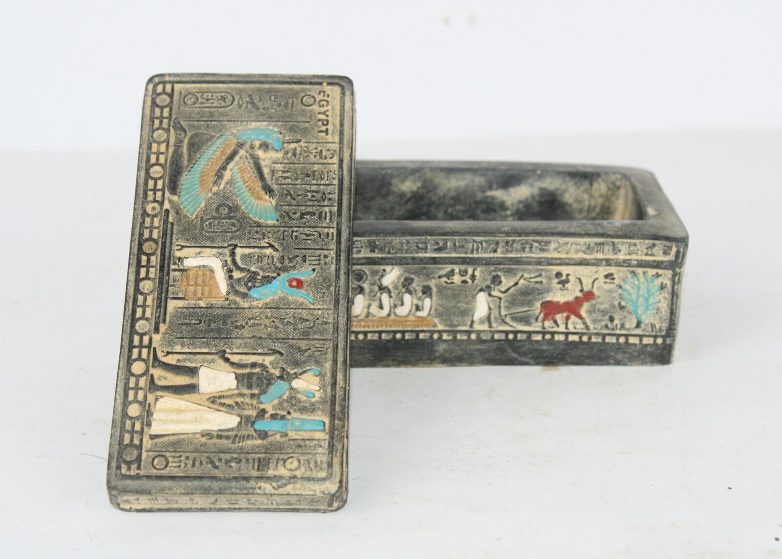 Ancient Egyptian Pharaonic Antique Heavy Isis Winged Old Jewelry Box
