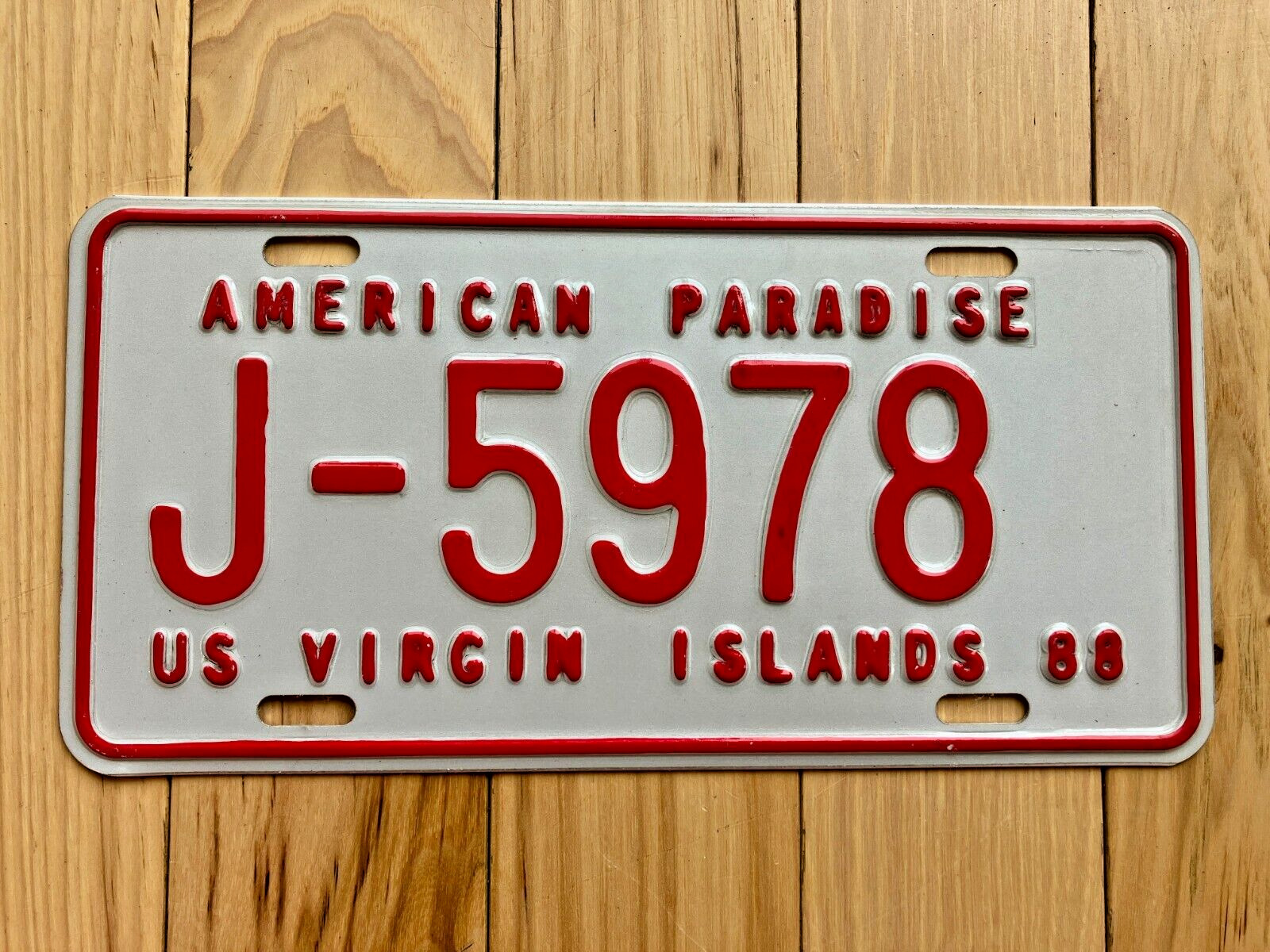 1988 US Virgin Islands (USVI) License Plate