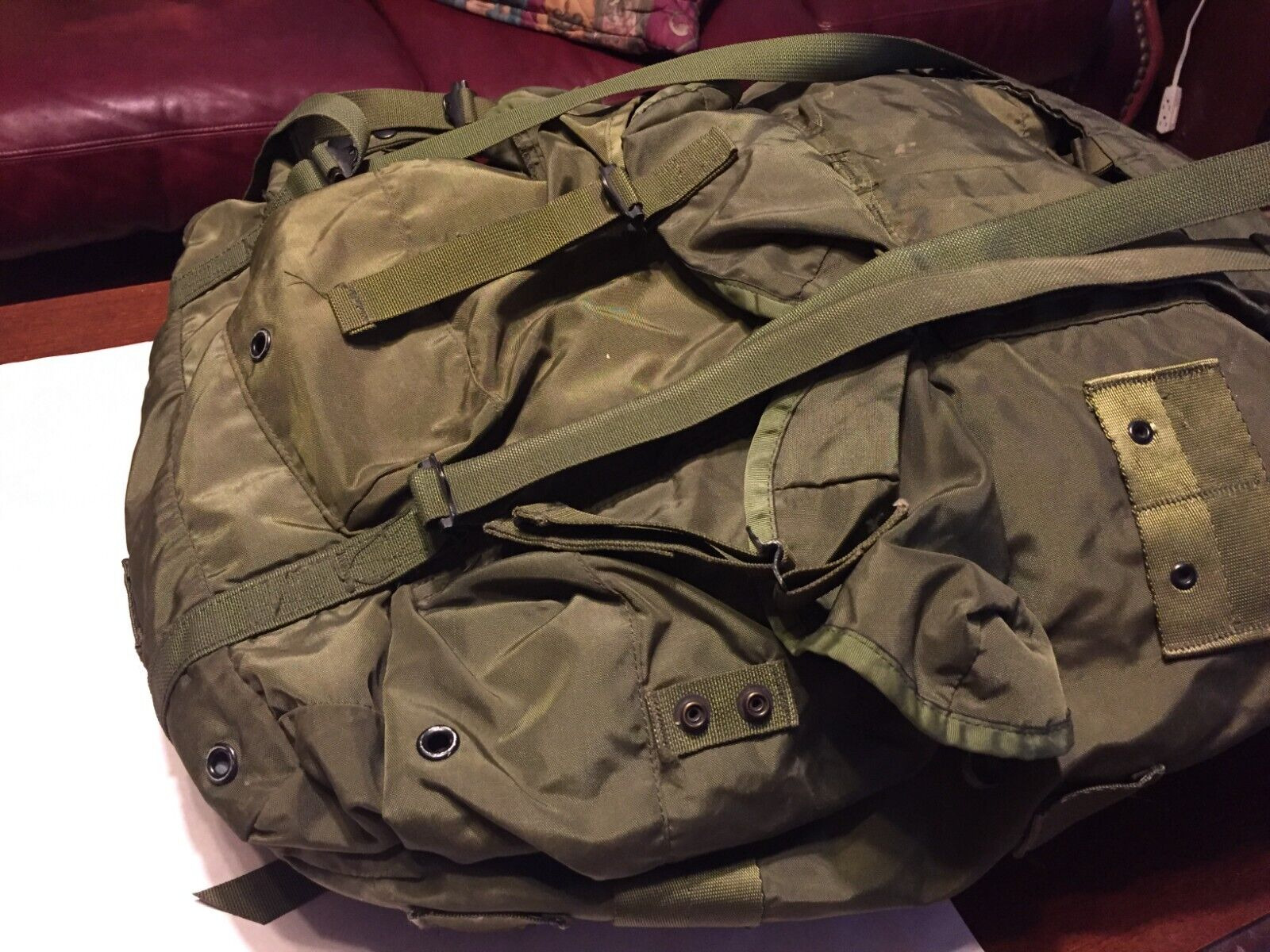 US Military Nylon Cl-2 Olive Green Combat Pack, Lg (No frame or shoulder straps)