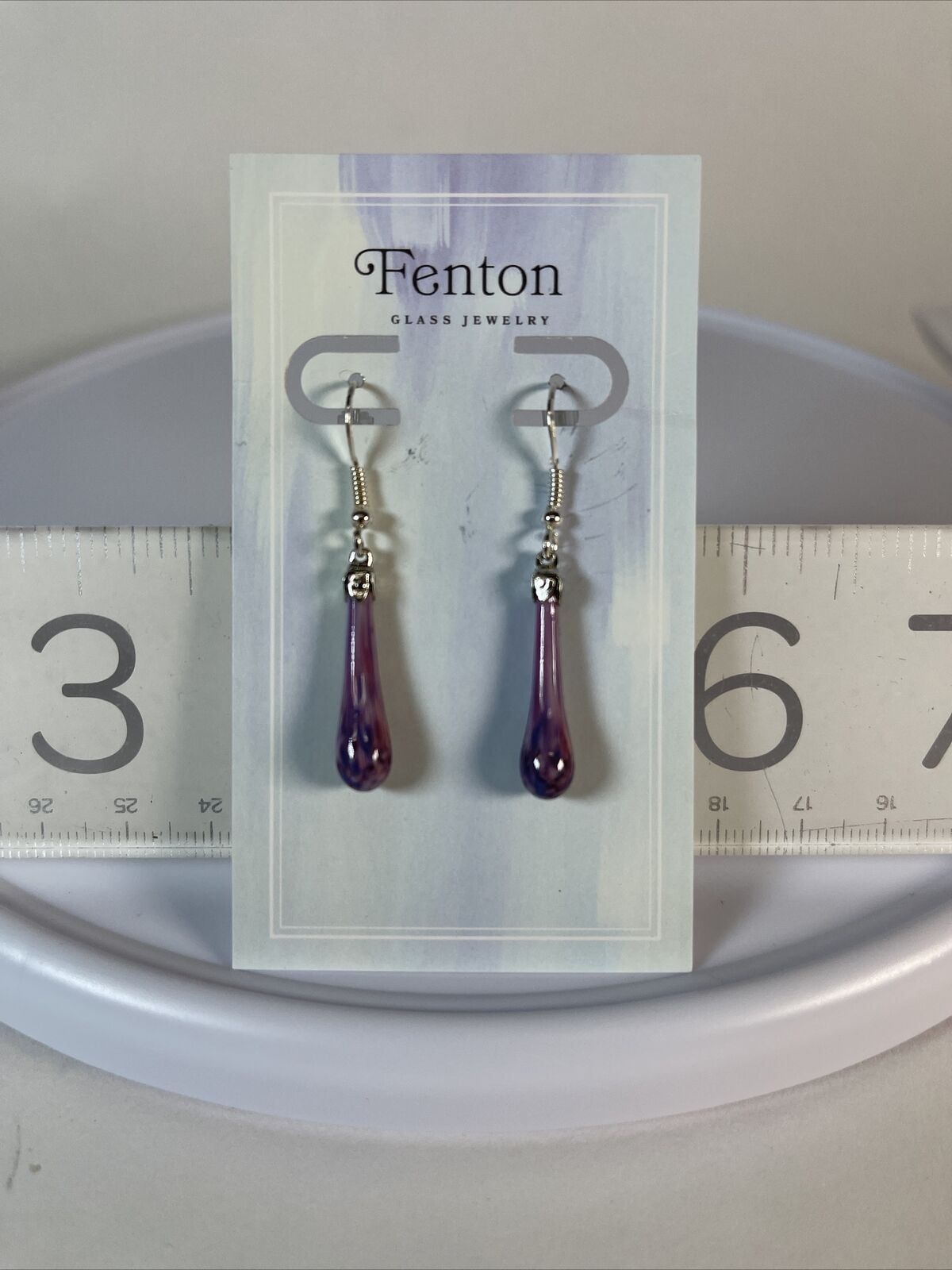 Fenton Glass Teardrop Earrings NEW in Stock - Free Jewelry Pouch Included