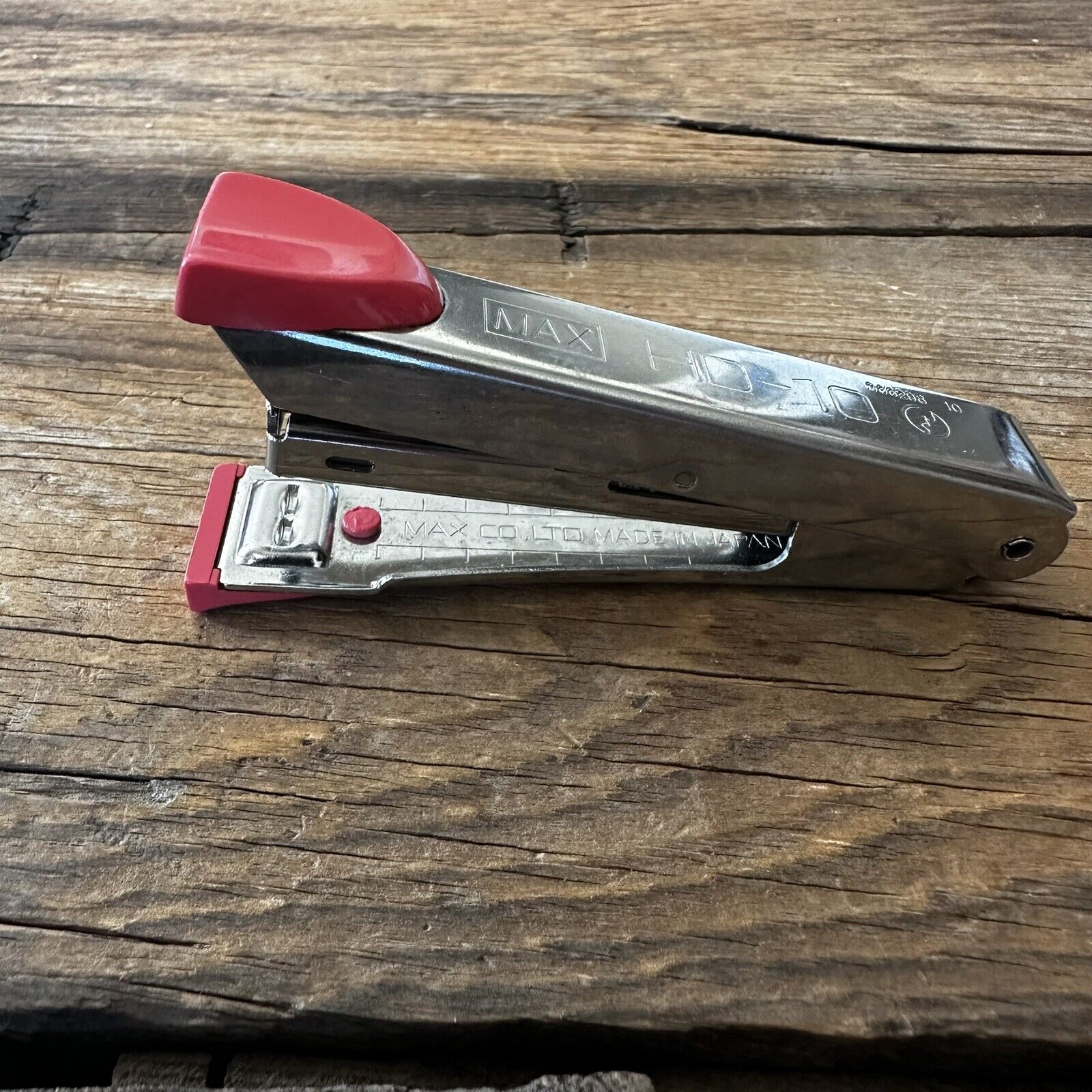 Vintage Pink And Silver Stapler / Retro Office Supplies 