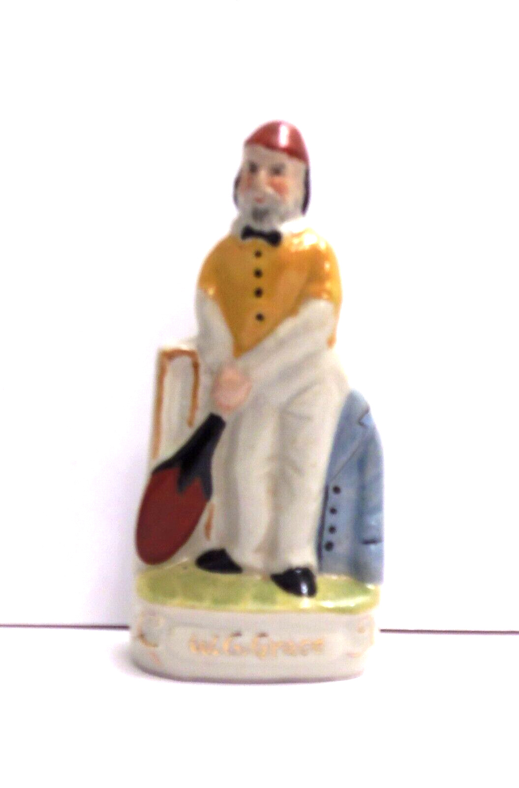 Antique Ceramic W. G. Grace Small Cricket Figurine