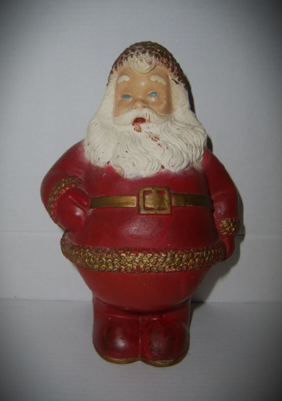 SANTA CLAUS Chalkware Figure Old Vintage Antique Christmas St Nick Holiday Decor